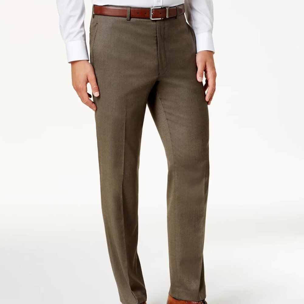 Lauren Ralph Lauren Men's Microtwill Ultraflex Tan Dress Pants